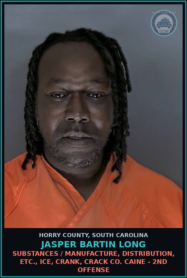 Booking mugshot of Jasper Bartin Long in Horry County