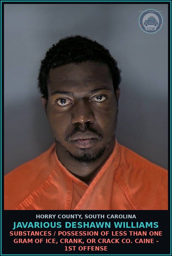 Booking mugshot of Javarious Deshawn Williams in Horry County
