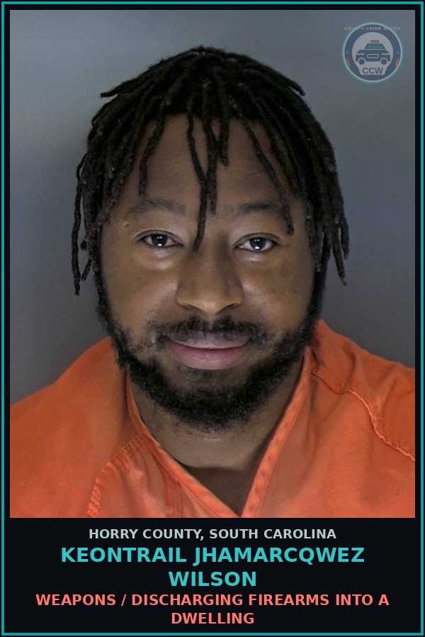 Booking mugshot of Keontrail Jhamarcqwez Wilson in Horry County