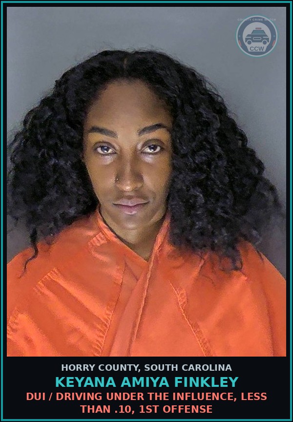 Booking mugshot of Keyana Amiya Finkley in Horry County