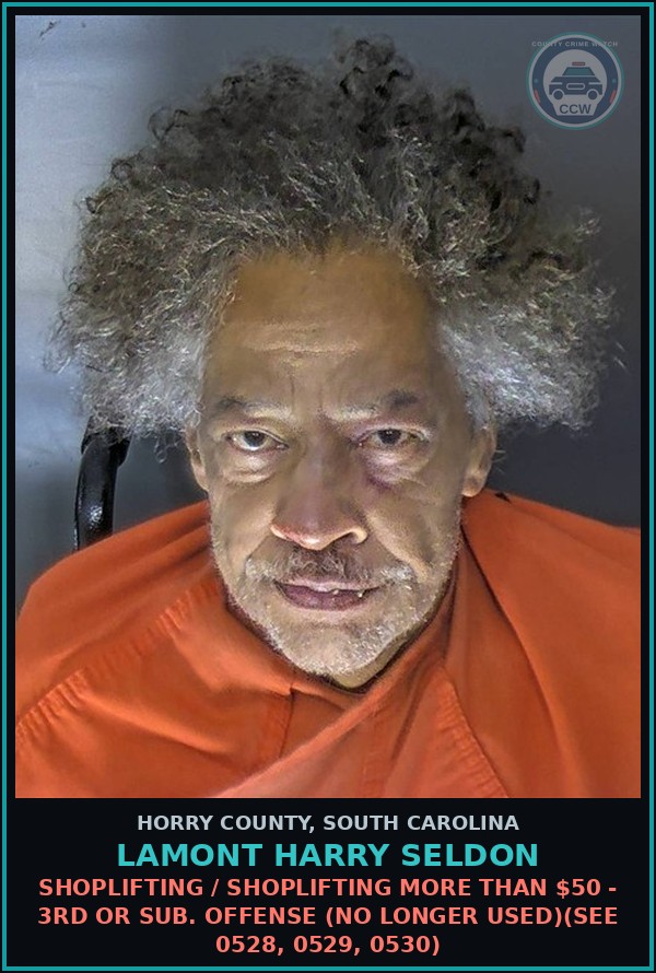 Booking mugshot of Lamont Harry Seldon in Horry County