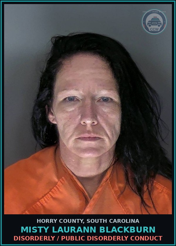 Booking mugshot of Misty Laurann Blackburn in Horry County