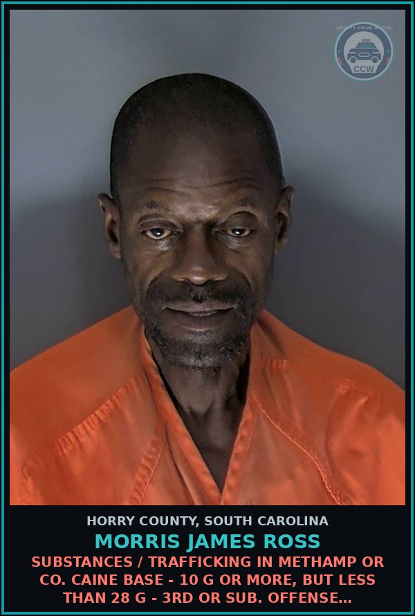 Booking mugshot of Morris James Ross in Horry County