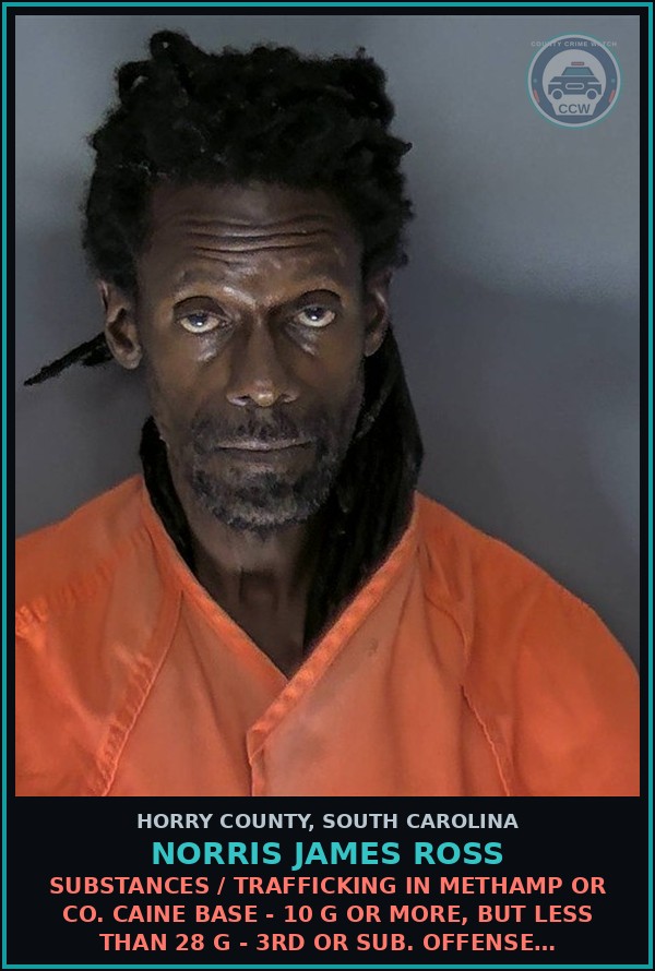 Booking mugshot of Norris James Ross in Horry County