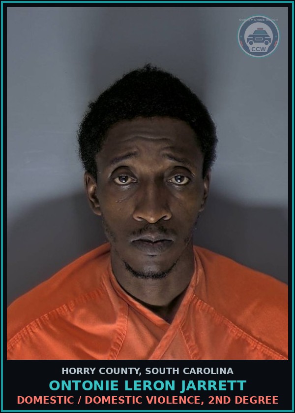 Booking mugshot of Ontonie Leron Jarrett in Horry County