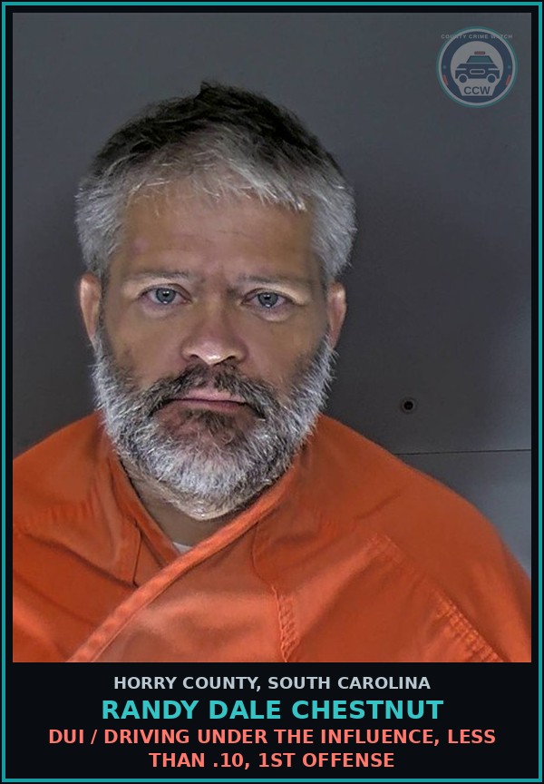 Booking mugshot of Randy Dale Chestnut in Horry County