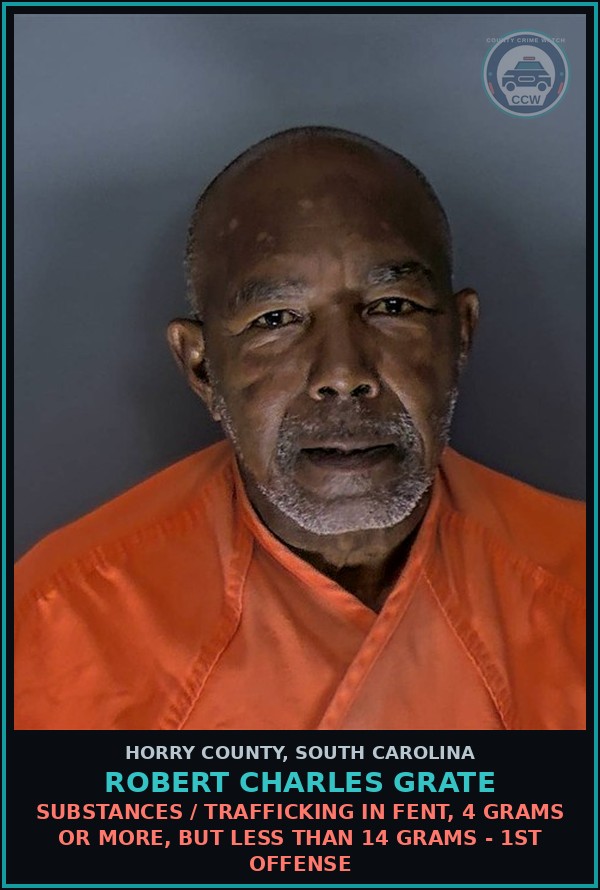 Booking mugshot of Robert Charles Grate in Horry County