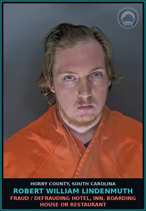 Booking mugshot of Robert William Lindenmuth in Horry County