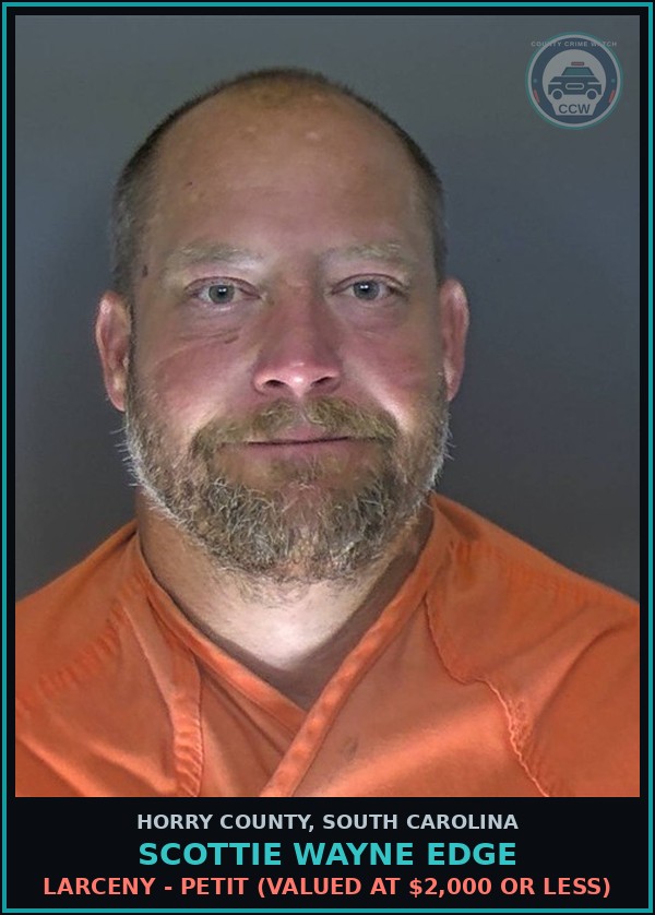 Booking mugshot of Scottie Wayne Edge in Horry County