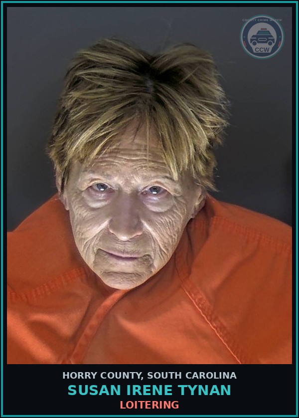 Booking mugshot of Susan Irene Tynan in Horry County