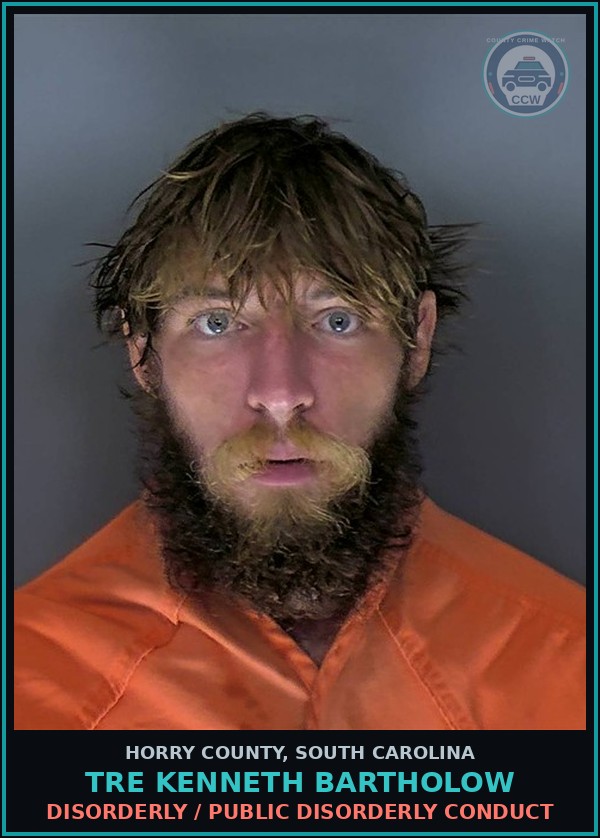 Booking mugshot of Tre Kenneth Bartholow in Horry County