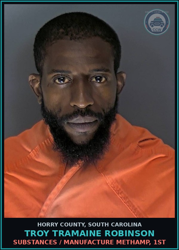 Booking mugshot of Troy Tramaine Robinson in Horry County