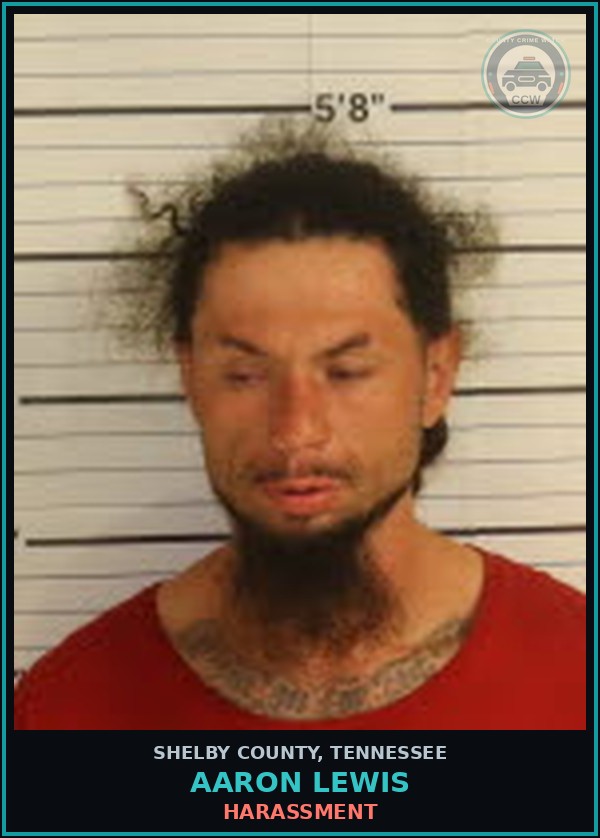 Booking mugshot of AARON LEWIS in Shelby County