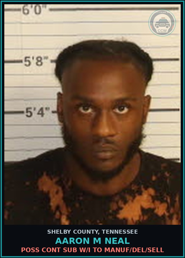 Booking mugshot of AARON M NEAL in Shelby County