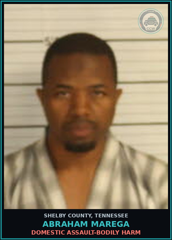 Booking mugshot of ABRAHAM MAREGA in Shelby County