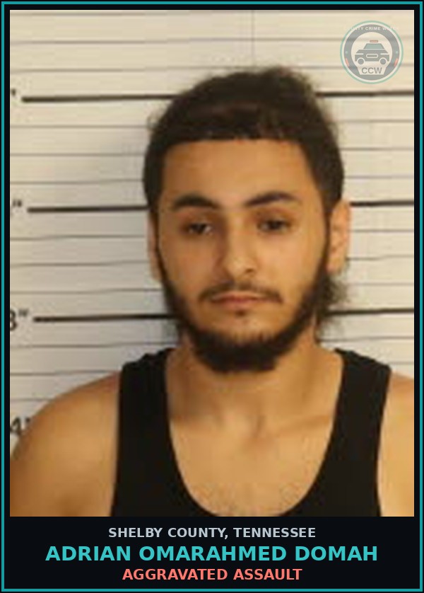 Booking mugshot of ADRIAN OMARAHMED DOMAH in Shelby County