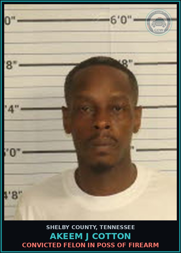 Booking mugshot of AKEEM J COTTON in Shelby County