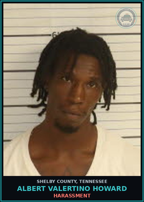 Booking mugshot of ALBERT VALERTINO HOWARD in Shelby County