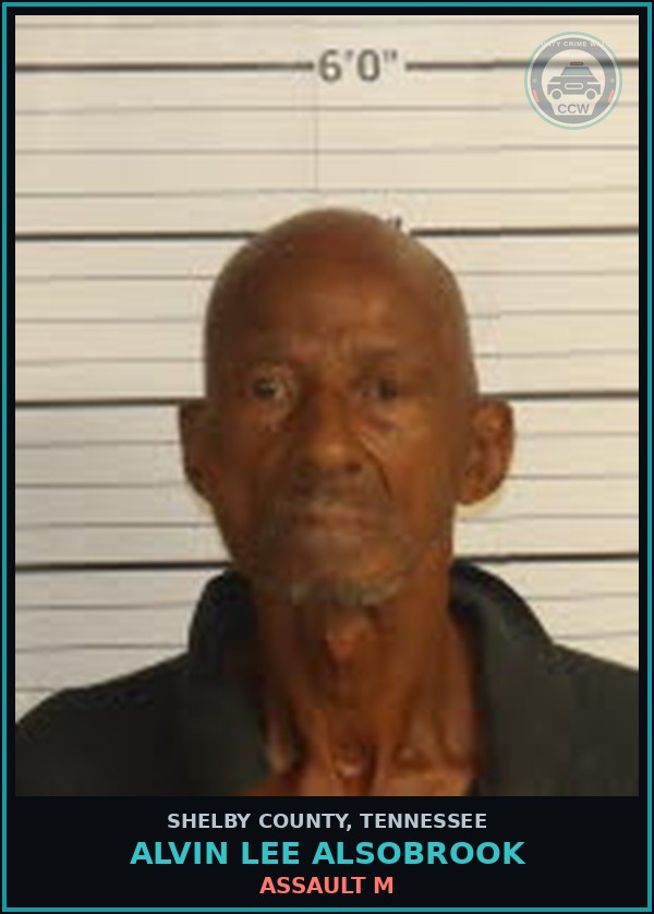 Booking mugshot of ALVIN LEE ALSOBROOK in Shelby County