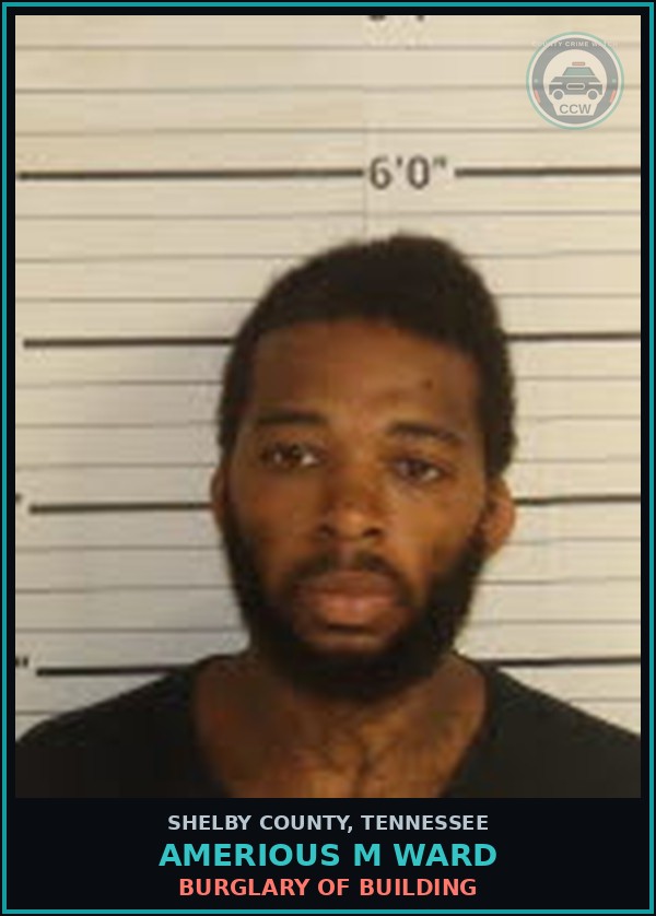Booking mugshot of AMERIOUS M WARD in Shelby County