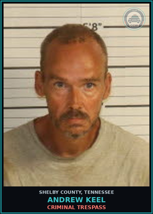 Booking mugshot of ANDREW KEEL in Shelby County