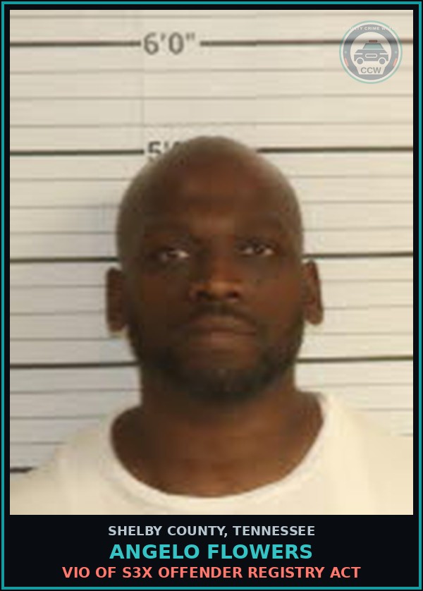 Booking mugshot of ANGELO FLOWERS in Shelby County