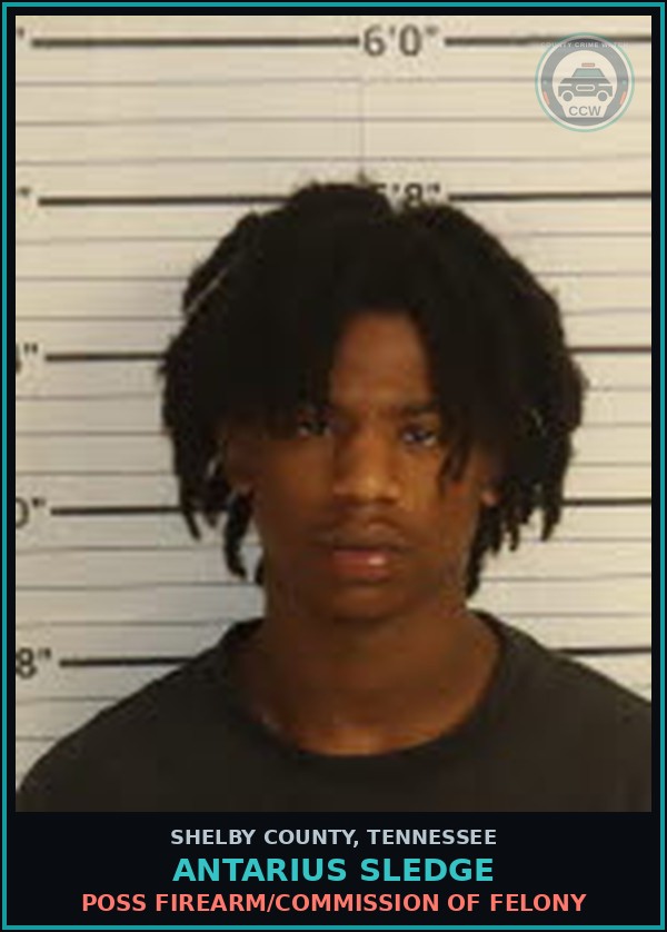 Booking mugshot of ANTARIUS SLEDGE in Shelby County