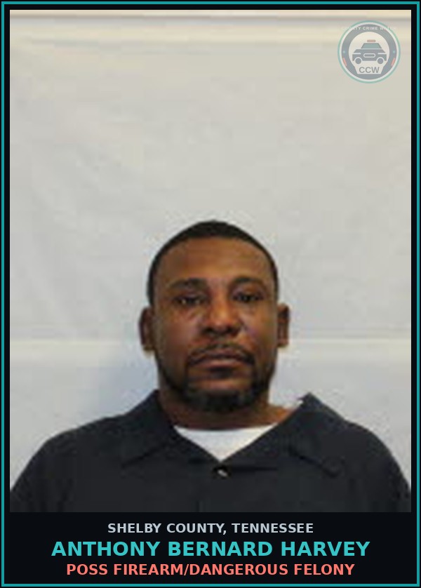 Booking mugshot of ANTHONY BERNARD HARVEY in Shelby County