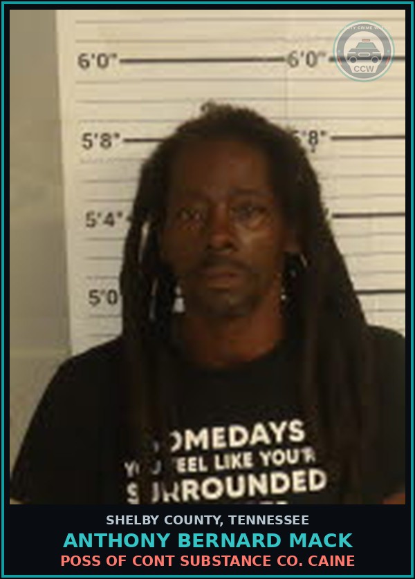 Booking mugshot of ANTHONY BERNARD MACK in Shelby County