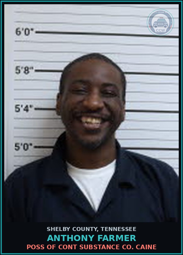 Booking mugshot of ANTHONY FARMER in Shelby County