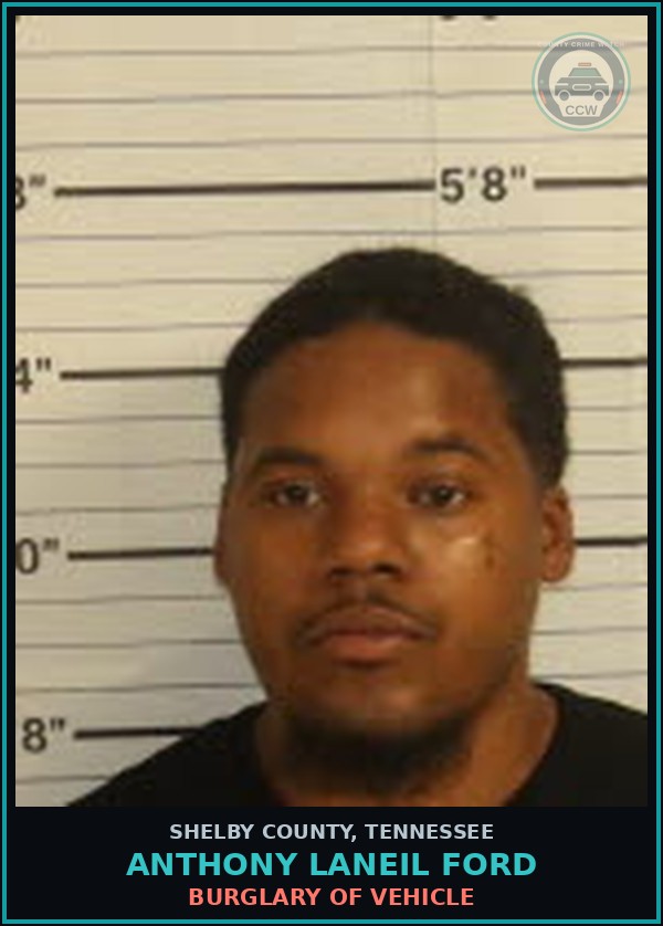 Booking mugshot of ANTHONY LANEIL FORD in Shelby County