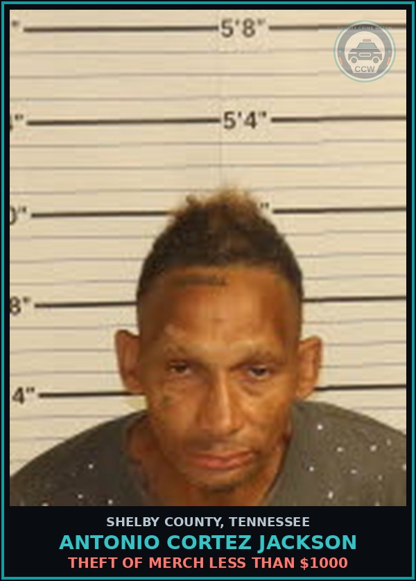 Booking mugshot of ANTONIO CORTEZ JACKSON in Shelby County