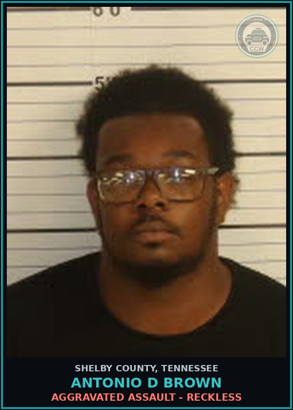Booking mugshot of ANTONIO D BROWN in Shelby County
