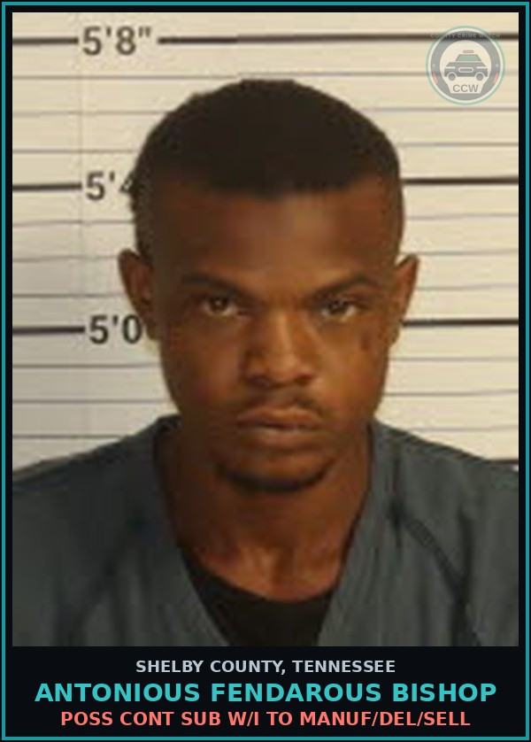 Booking mugshot of ANTONIOUS FENDAROUS BISHOP in Shelby County