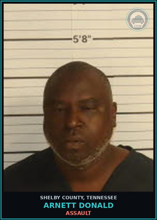 Booking mugshot of ARNETT DONALD in Shelby County
