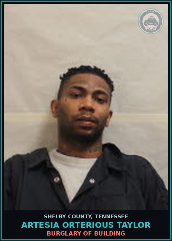 Booking mugshot of ARTESIA ORTERIOUS TAYLOR in Shelby County
