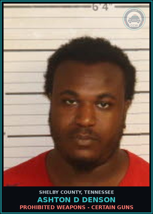 Booking mugshot of ASHTON D DENSON in Shelby County