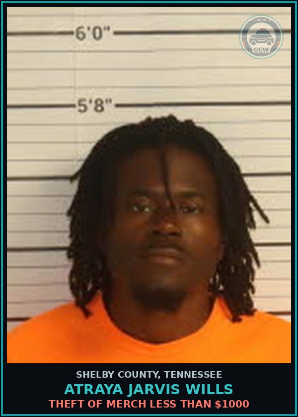 Booking mugshot of ATRAYA JARVIS WILLS in Shelby County
