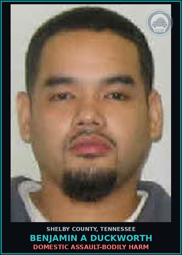 Booking mugshot of BENJAMIN A DUCKWORTH in Shelby County