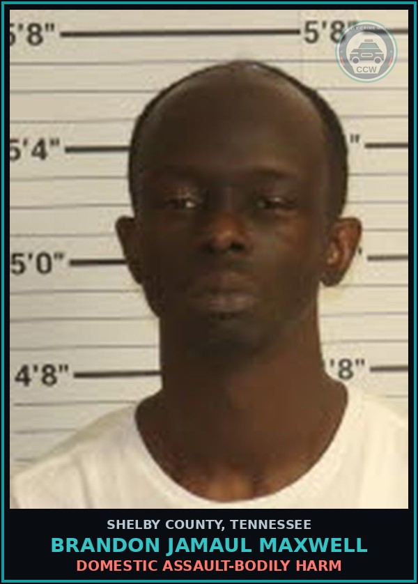 Booking mugshot of BRANDON JAMAUL MAXWELL in Shelby County