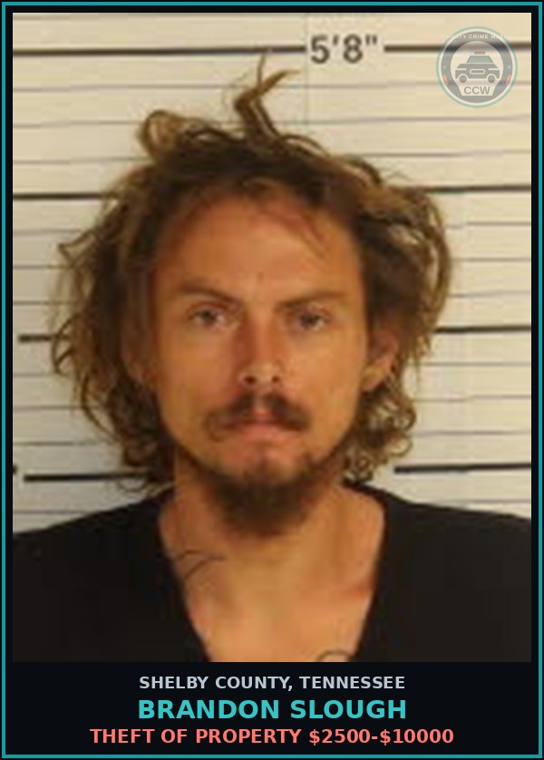 Booking mugshot of BRANDON SLOUGH in Shelby County