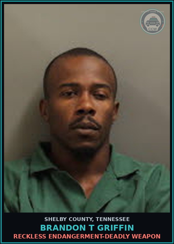 Booking mugshot of BRANDON T GRIFFIN in Shelby County
