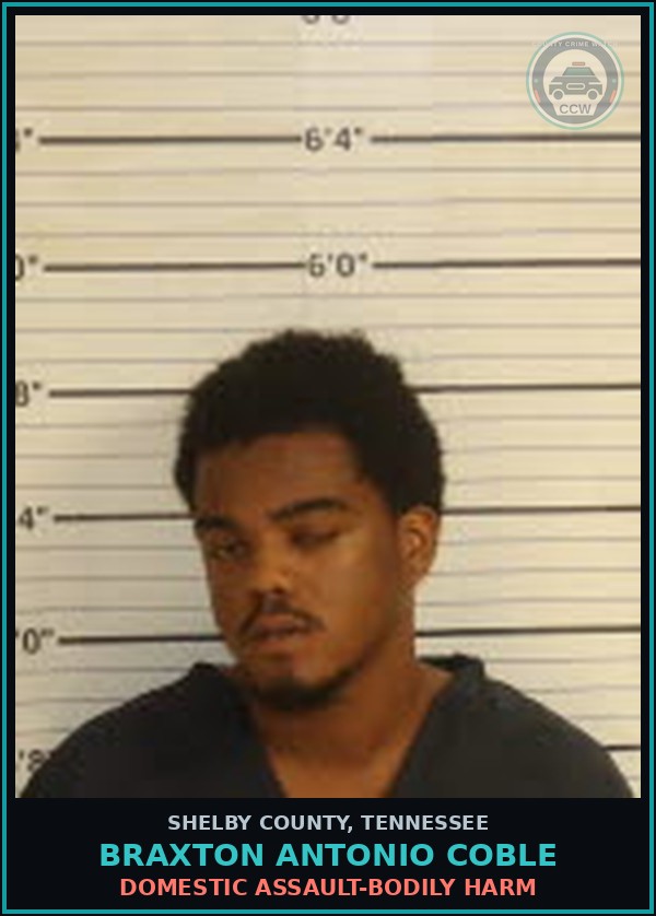 Booking mugshot of BRAXTON ANTONIO COBLE in Shelby County