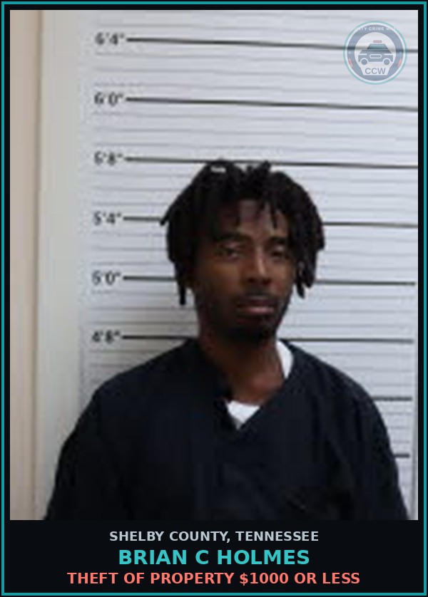 Booking mugshot of BRIAN C HOLMES in Shelby County
