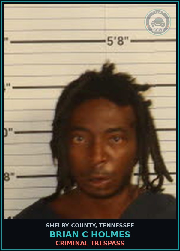 Booking mugshot of BRIAN C HOLMES in Shelby County