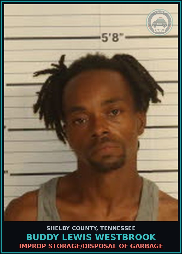 Booking mugshot of BUDDY LEWIS WESTBROOK in Shelby County