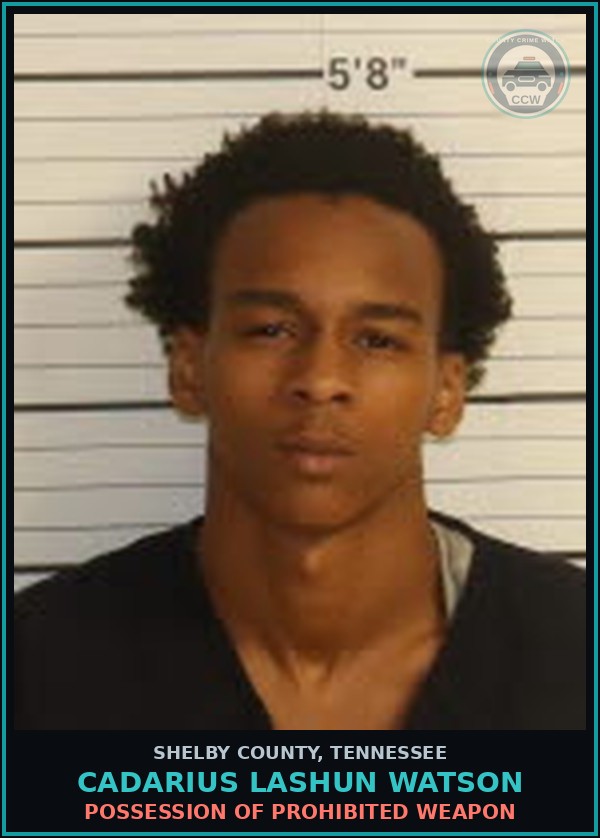 Booking mugshot of CADARIUS LASHUN WATSON in Shelby County
