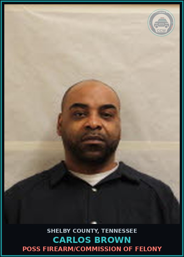 Booking mugshot of CARLOS BROWN in Shelby County