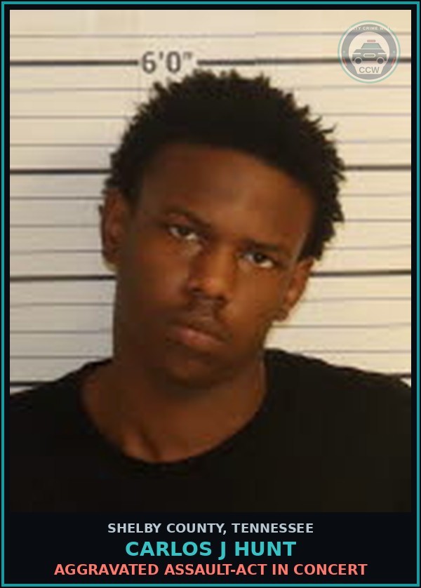 Booking mugshot of CARLOS J HUNT in Shelby County