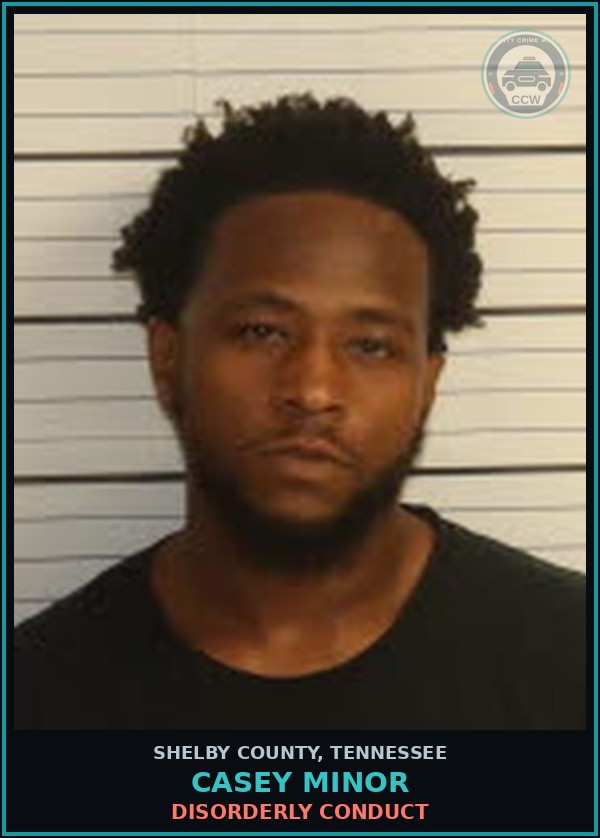 Booking mugshot of CASEY MINOR in Shelby County